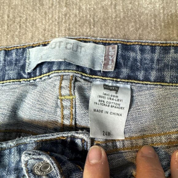 Levis 515 Boot Cut Jeans Womens 24M Blue Dark Wash Denim Pants Casual Y2K - Picture 3 of 8